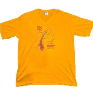 Vintage 80s Iwo Jima Reunion T-Shirt 5th Marines Sz Large Jerkers By Russell